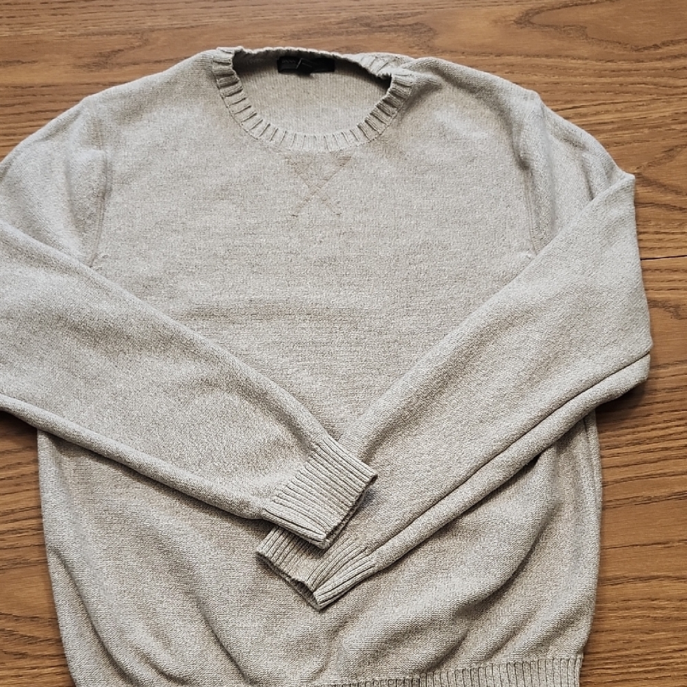 Banana Republic 100% Cotton Sweater M Medium Gray/ Tan